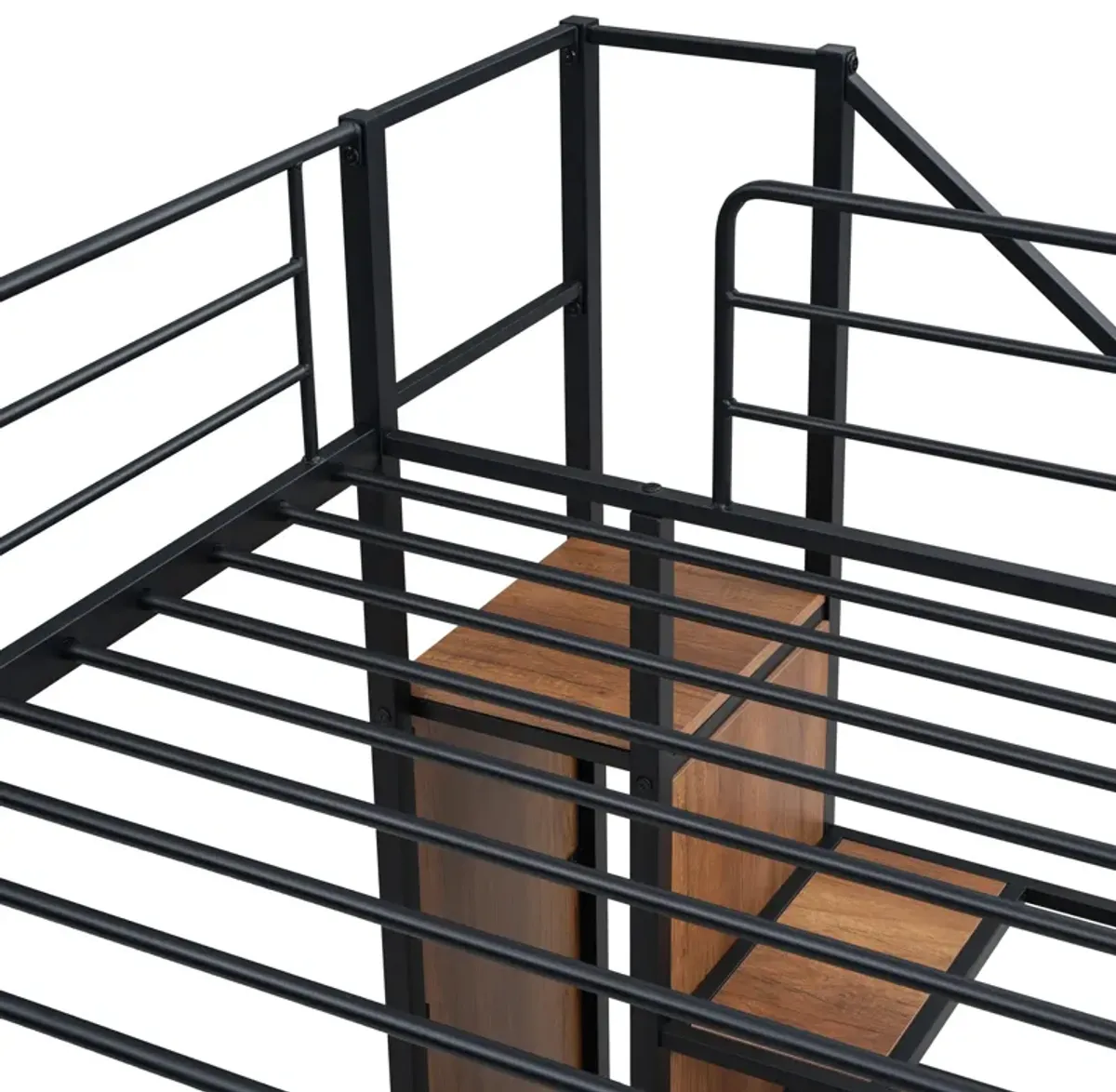 Merax Metal Bunk Bed with Lateral Storage Ladder