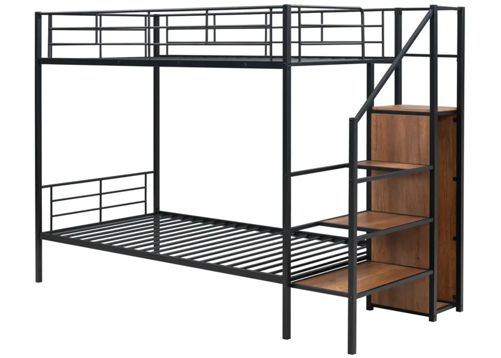 Merax Metal Bunk Bed with Lateral Storage Ladder