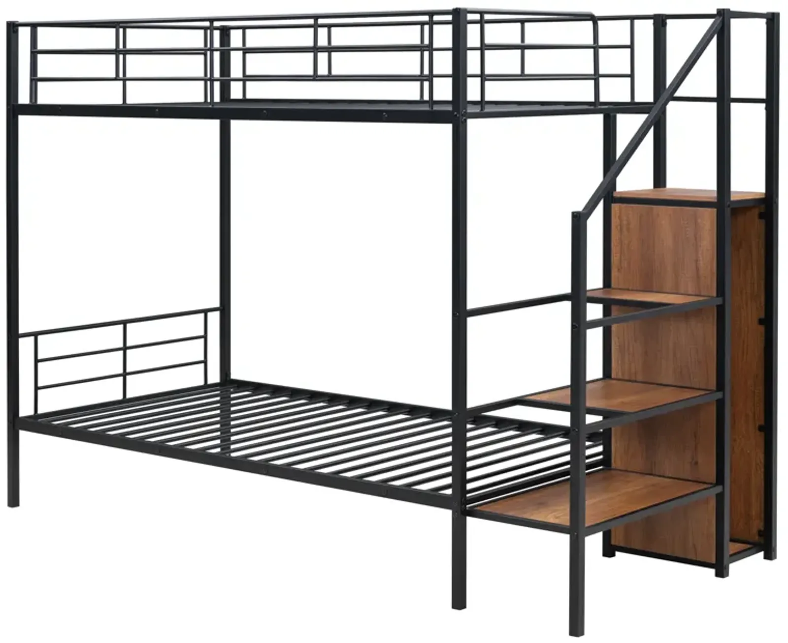 Merax Metal Bunk Bed with Lateral Storage Ladder