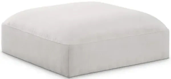 Meridian Furniture Ease Cream Polyester Fabric Ottoman