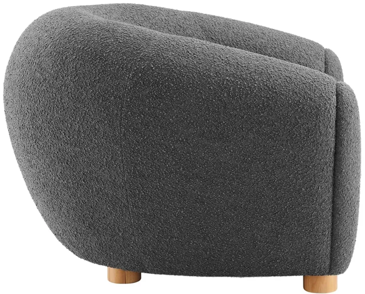 Abundant Boucle Upholstered Fabric Armchair