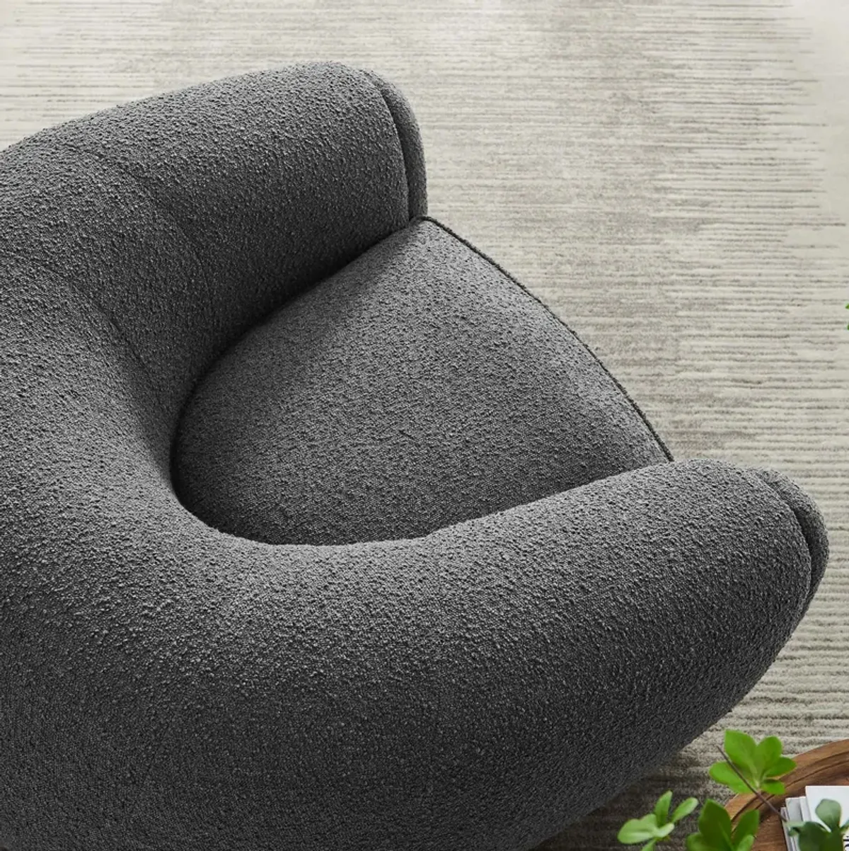 Abundant Boucle Upholstered Fabric Armchair