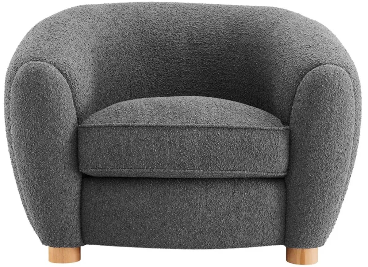 Abundant Boucle Upholstered Fabric Armchair