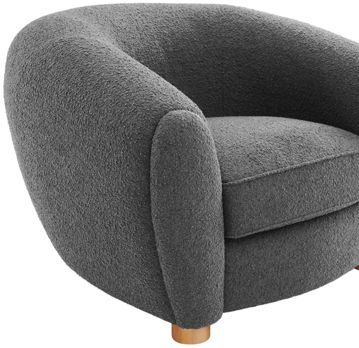 Abundant Boucle Upholstered Fabric Armchair