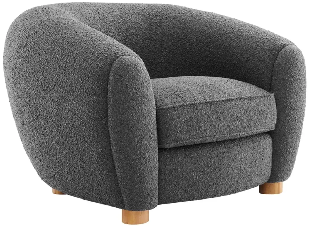 Abundant Boucle Upholstered Fabric Armchair