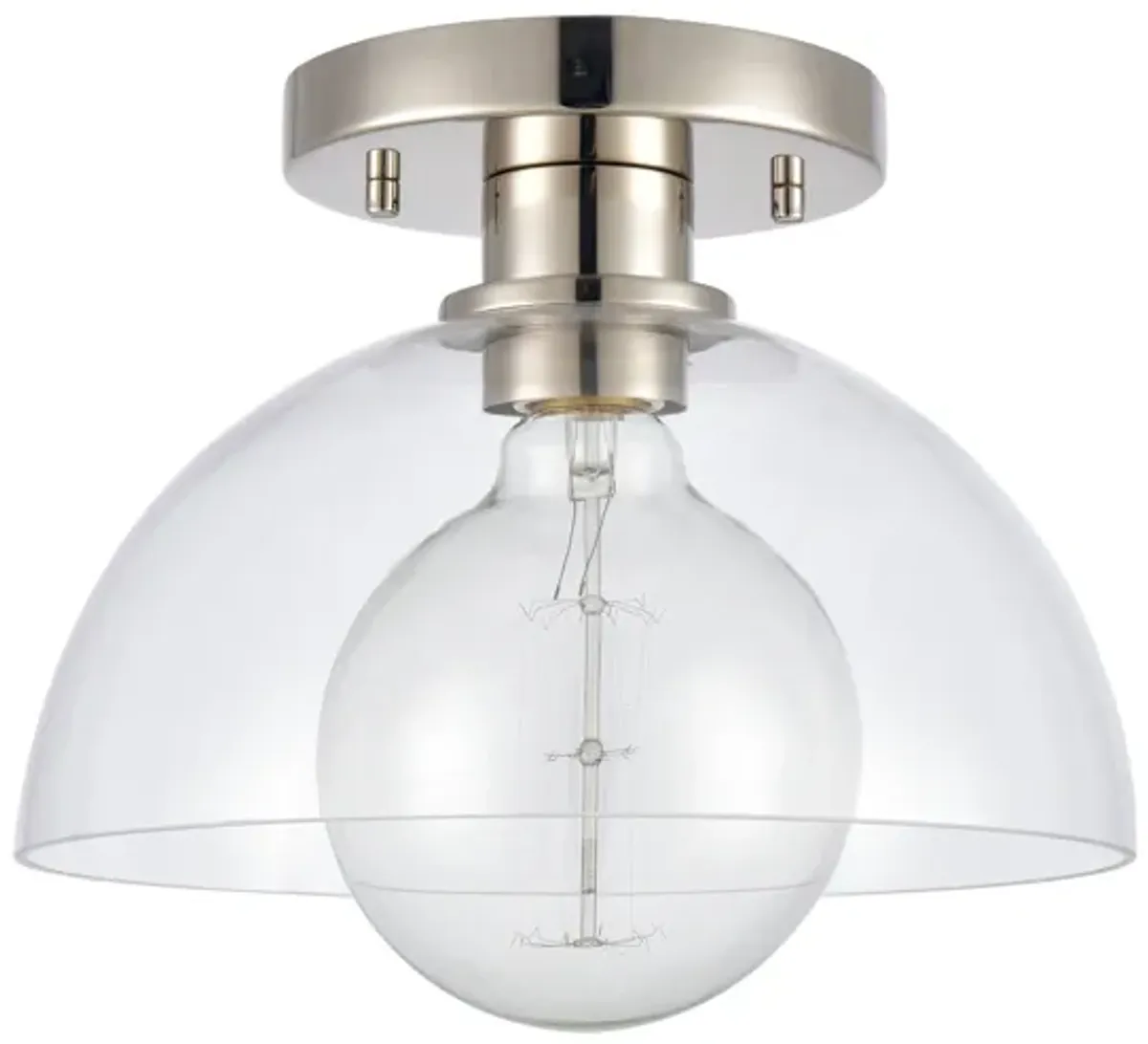 Julian 10'' Wide Silver 1-Light Semi Flush Mount