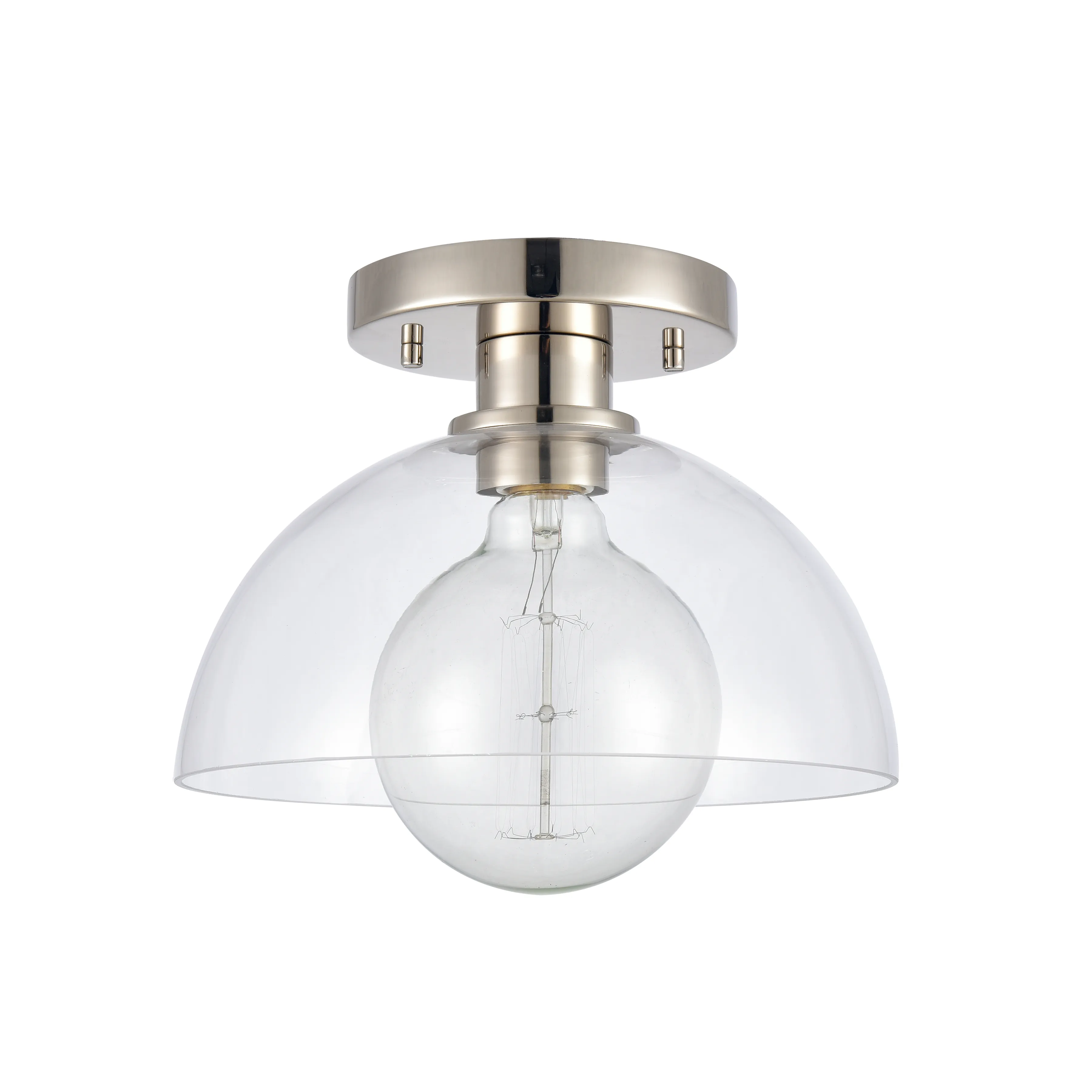 Julian 10'' Wide Silver 1-Light Semi Flush Mount