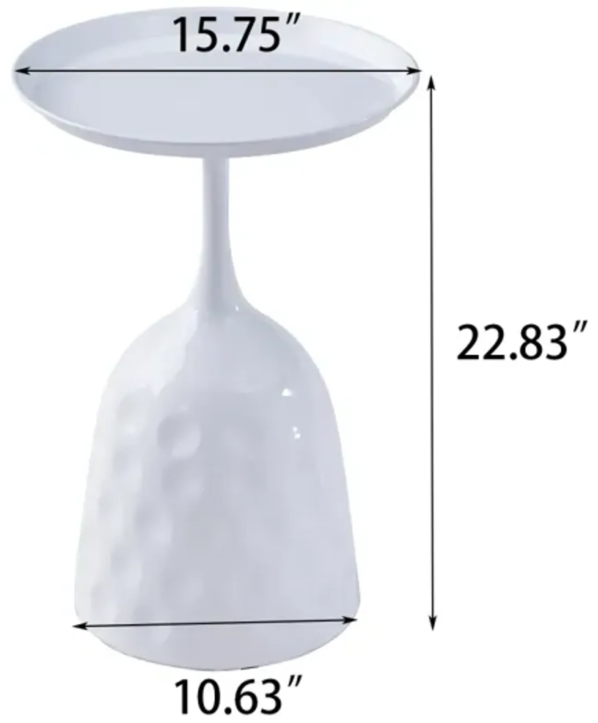 Streamdale White Metal Side Table with Round Top