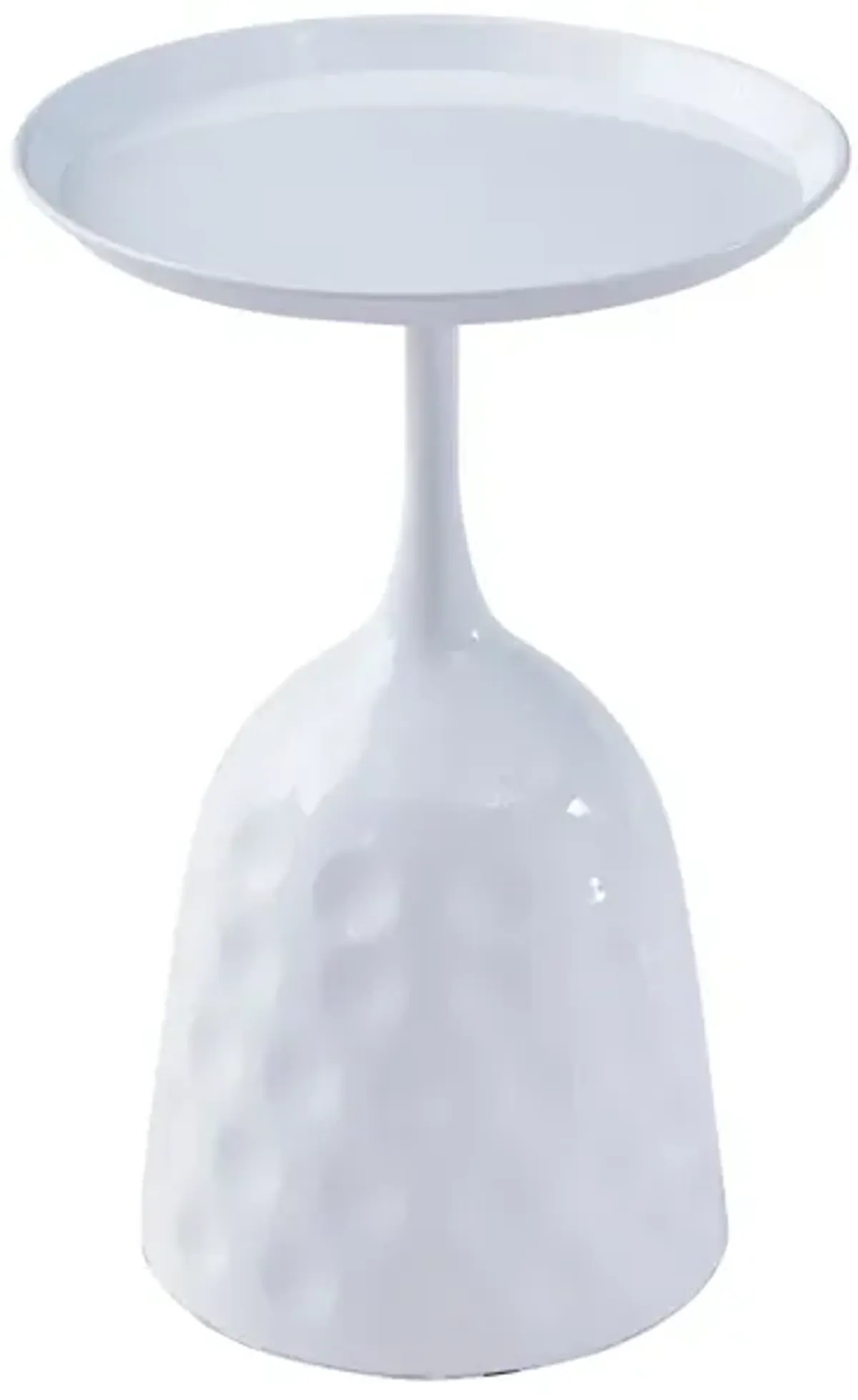 Streamdale White Metal Side Table with Round Top