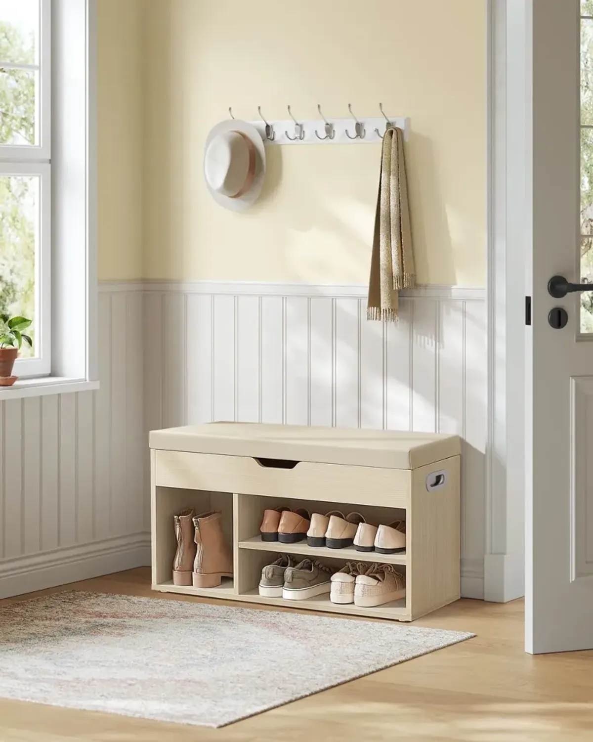 Storage Bench with Cushion for Versatile Seating and Hidden Storage