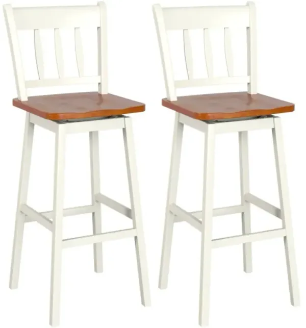Hivvago Set of 2 Swivel Bar Stools with 360° Swiveling