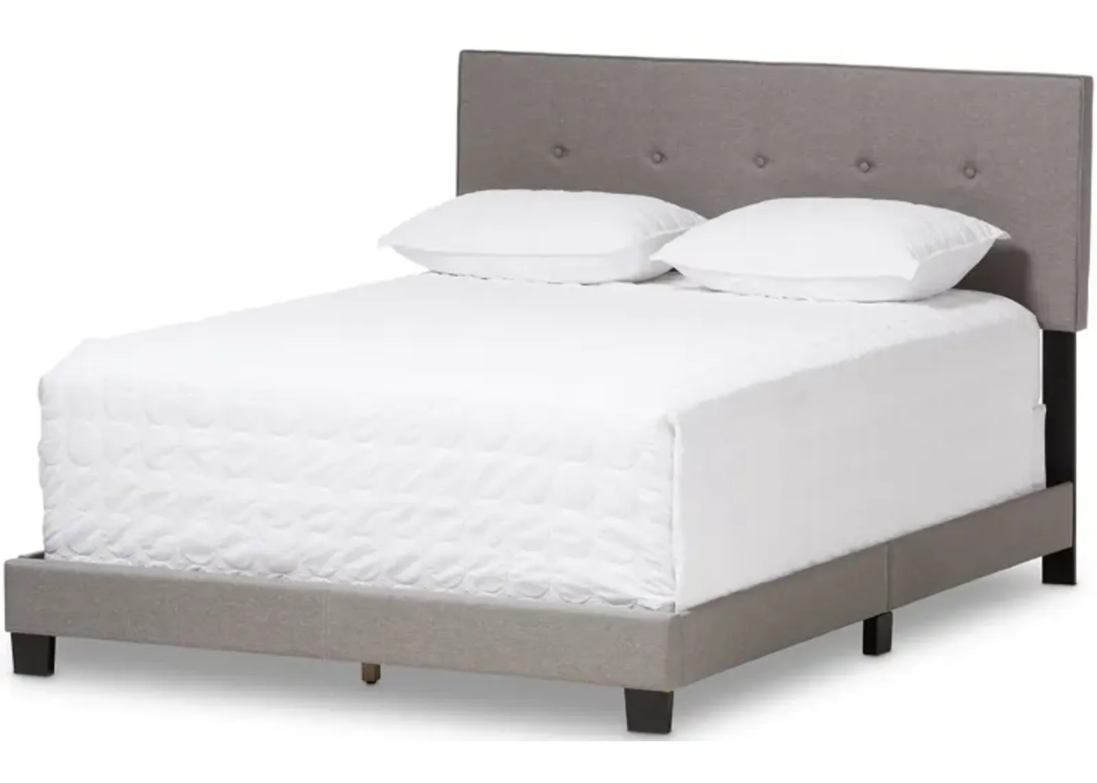 Baxton Studio Hampton Modern and Contemporary Light Grey Fabric Upholstered Full Size Bed