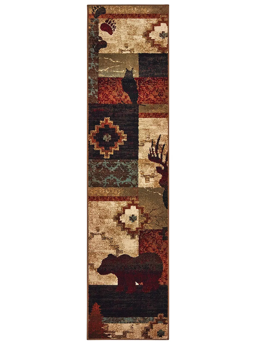 Woodlands 1'10" x 7'6" Brown Rug