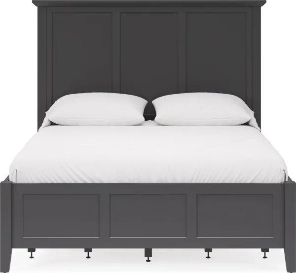 Grace Queen-size Four Drawer Platform Storage Bed in Raven Black