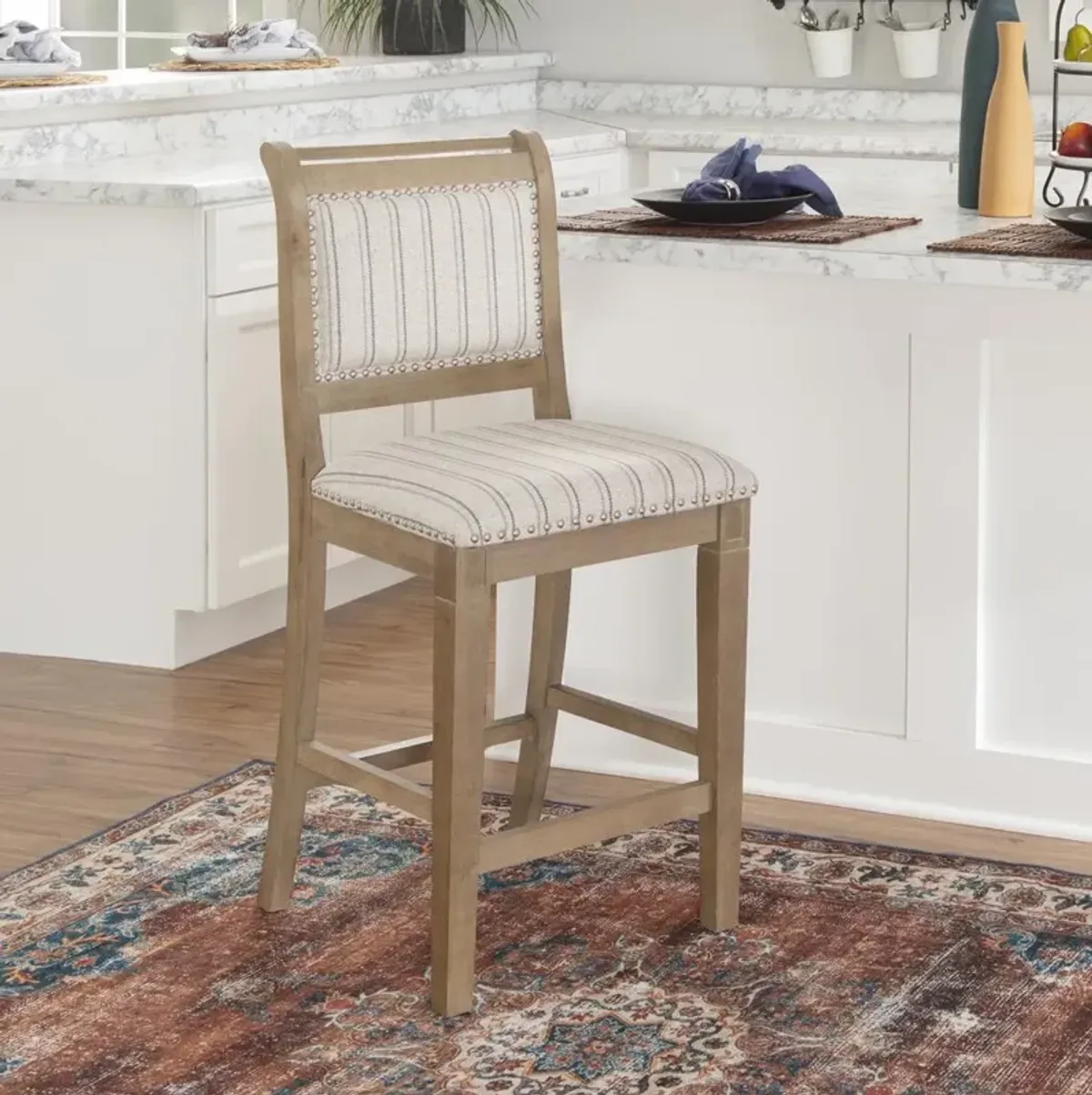 Linon Emmy 26 In Grey Counter Stool