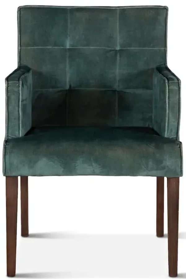 World Interiors Avery Armchair In Green Velvet With Dark Legs