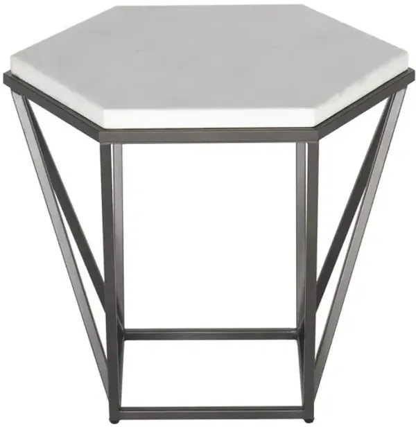 Corvus White Marble Top End Table