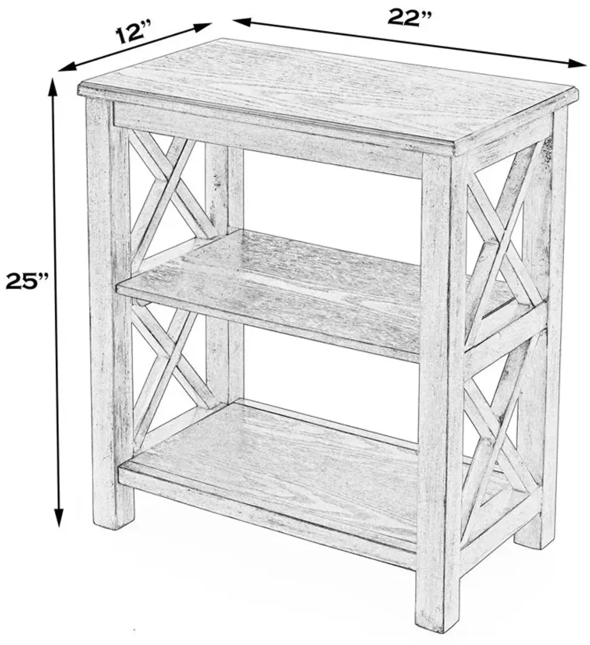 Butler Specialty Company Vance 2 Shelf 22W Bookcase, Dark Brown