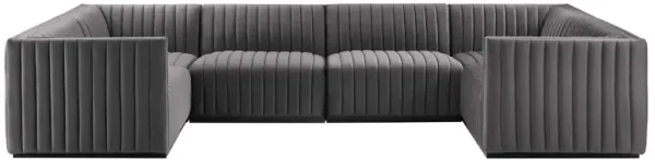 Conjure Channel Tufted Performance Velvet 6-Piece Sectional