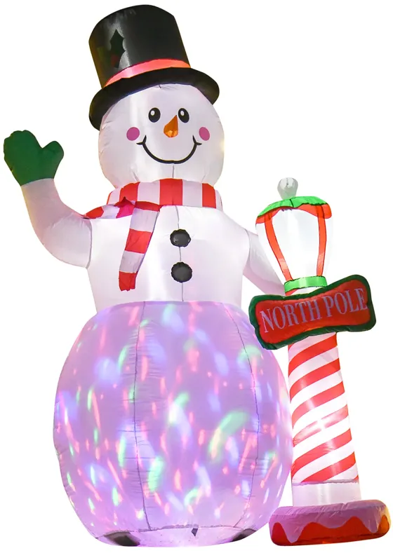 8 ft LED Light Up Snowman Outdoor Christmas Inflatable Lighted Yard Decoration