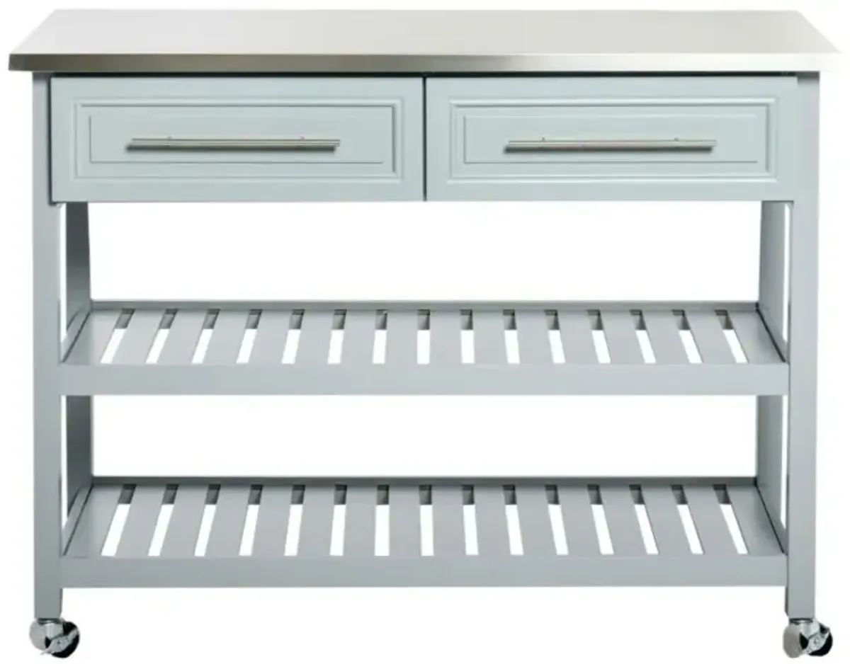 Rolling Kitchen Island with 2 Drawers and Storage Shelf for Convenient Kitchen Organization