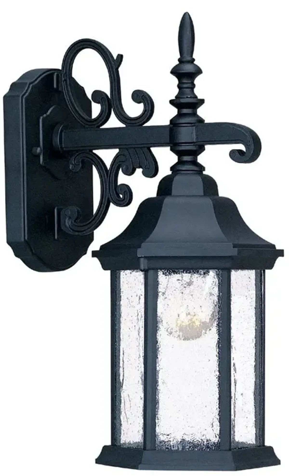 Hivvago Narrow Matte Black Domed Hanging Lantern Wall Light