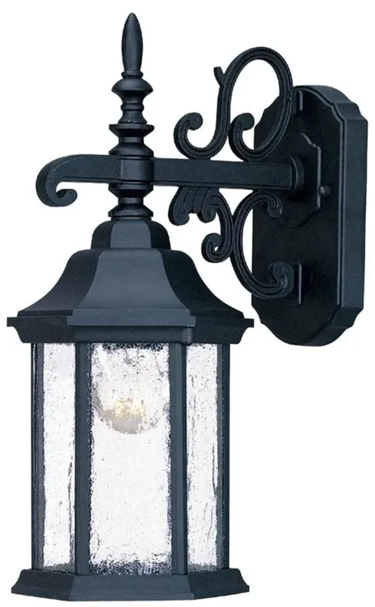 Hivvago Narrow Matte Black Domed Hanging Lantern Wall Light