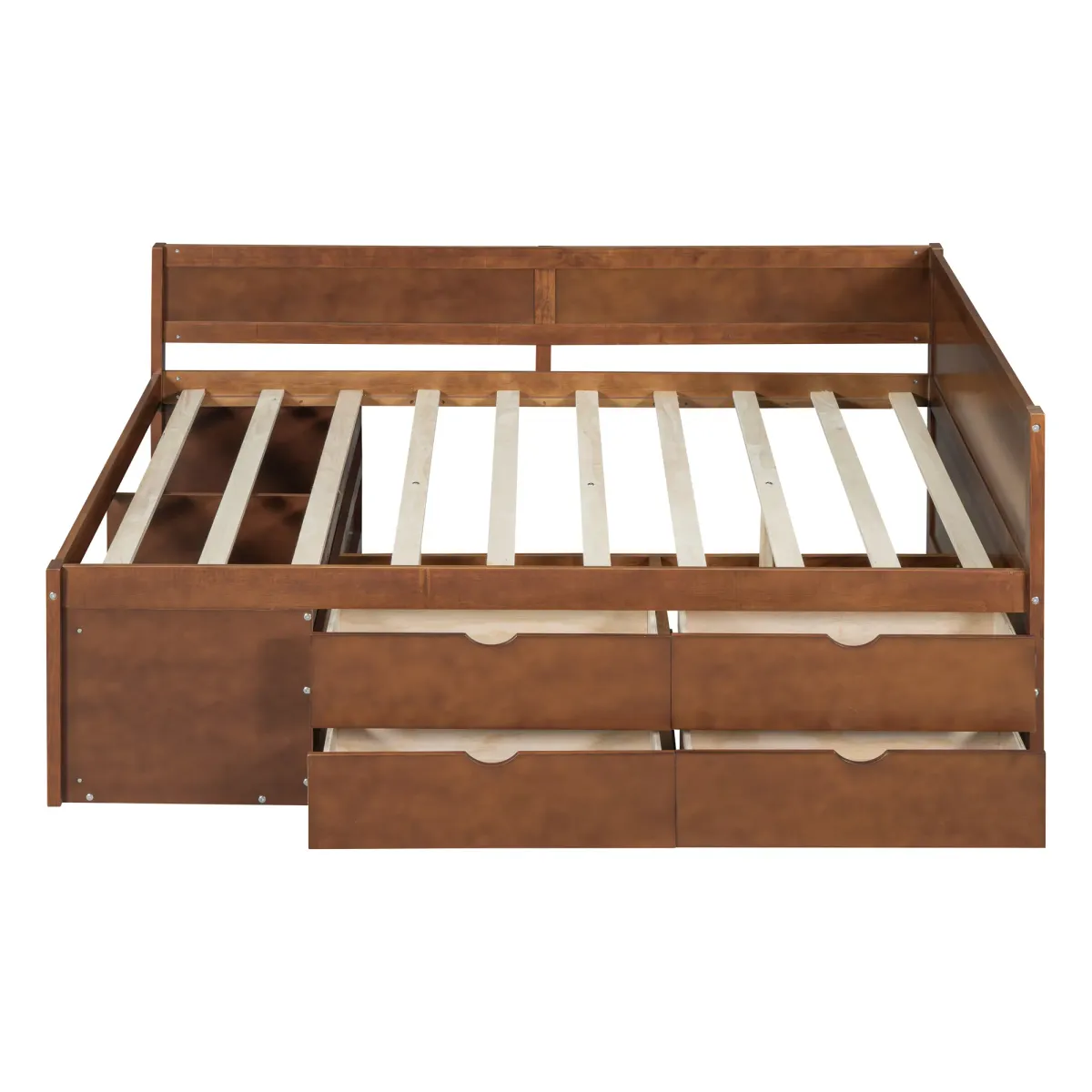 Whisen Elegant Design Full Size Daybed with Drawers and Shelves