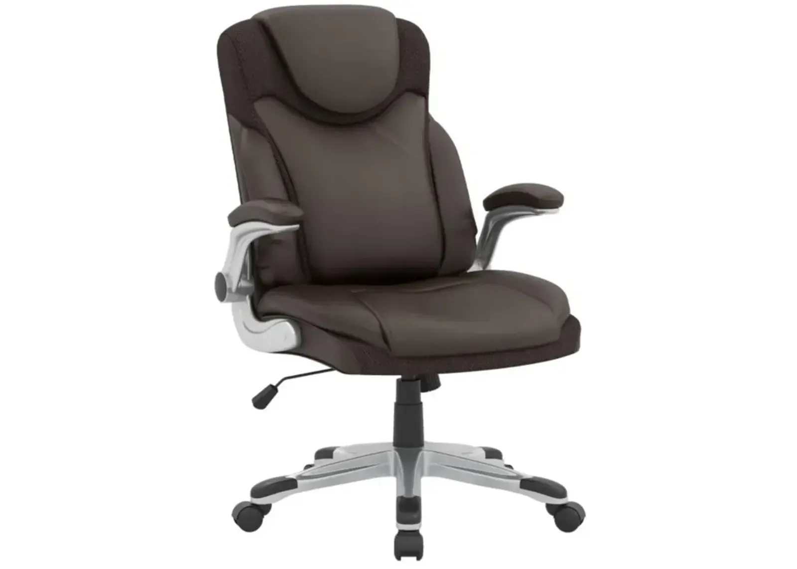 Ergonomic Office PU Leather Executive Chair with Flip-up Armrests and Rocking Function