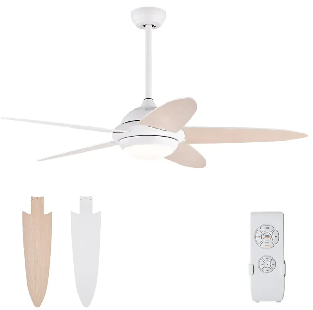 Ceiling Fan with Lights and 3 Color Modes for Adjustable Lighting