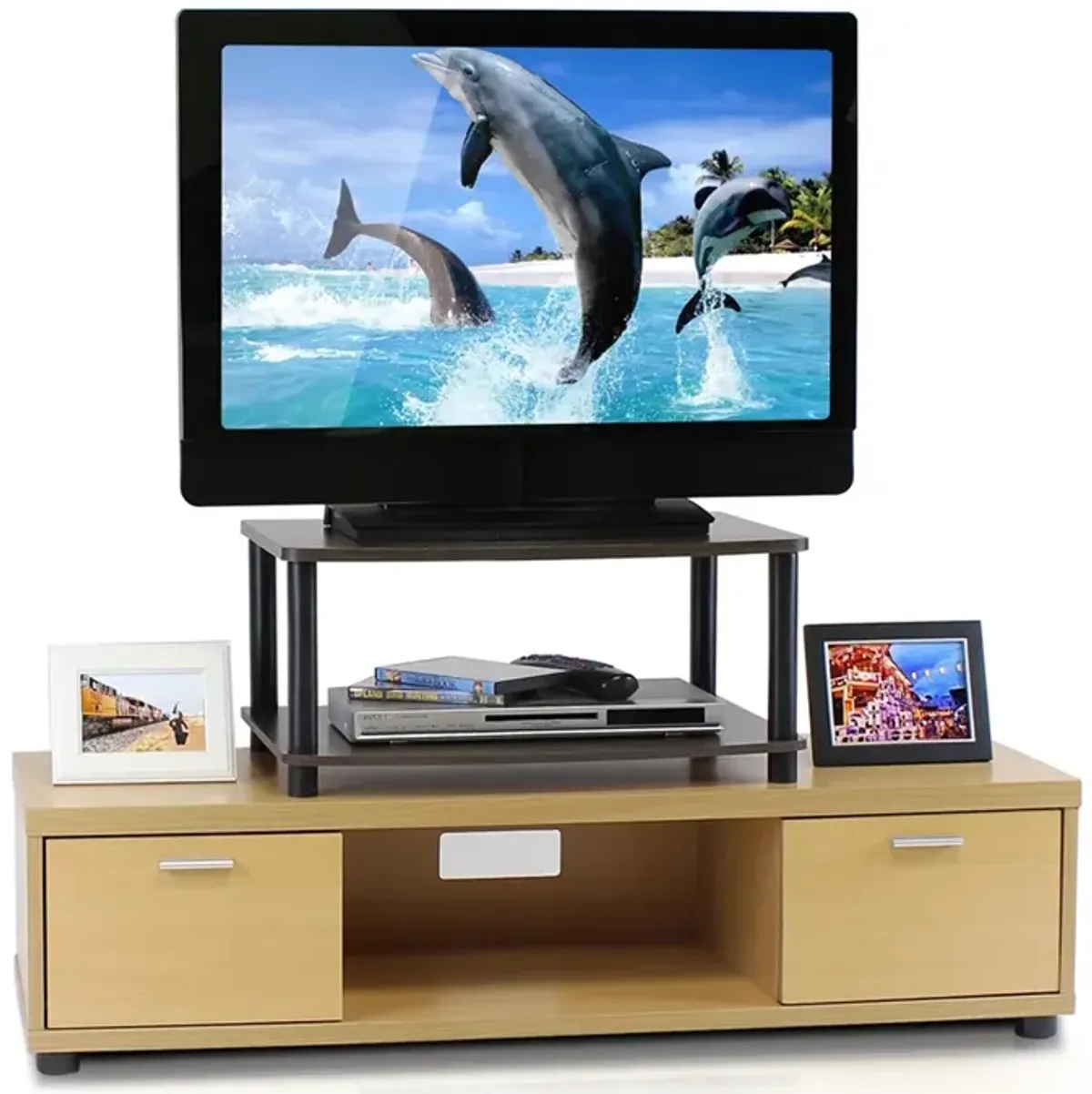 Turn-N-Tube No Tools 2-Tier Elevated TV Stands