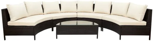 Merax Outdoor Patio Sectional Furniture Set Half-Moon Sofa