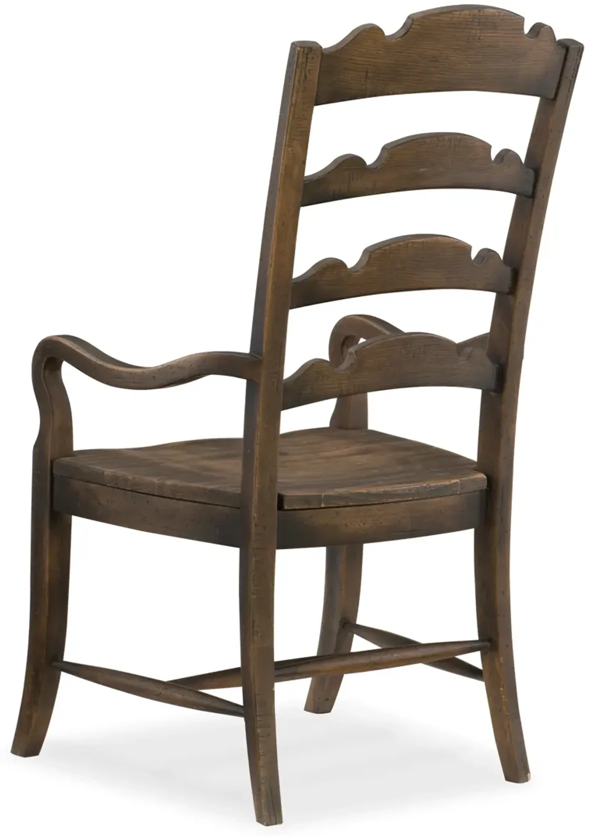 Twin Sisters Ladderback Arm Chair in Dark Wood