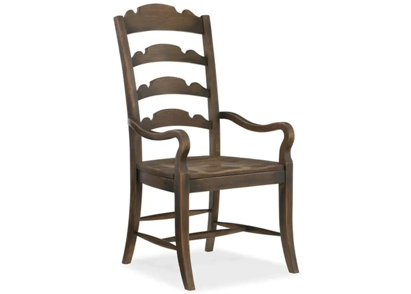 Twin Sisters Ladderback Arm Chair in Dark Wood