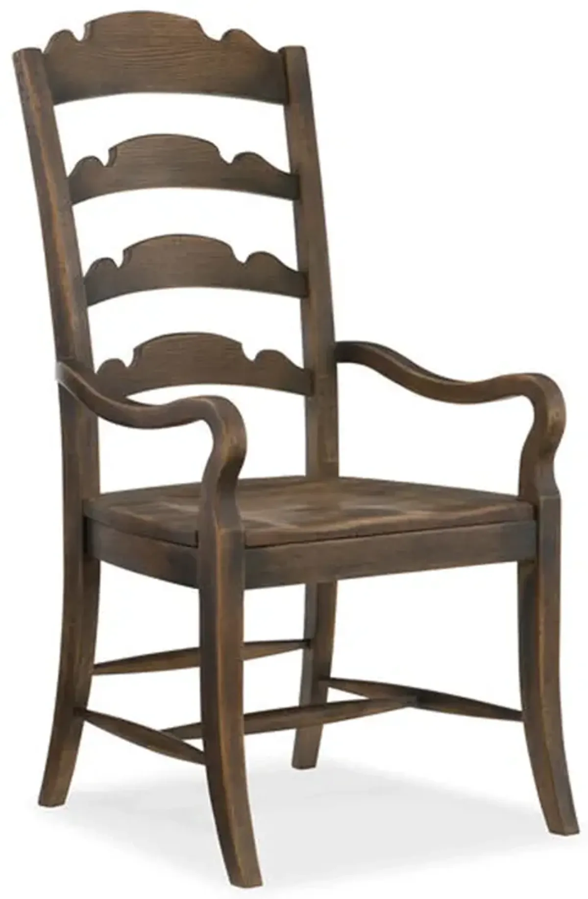 Twin Sisters Ladderback Arm Chair in Dark Wood