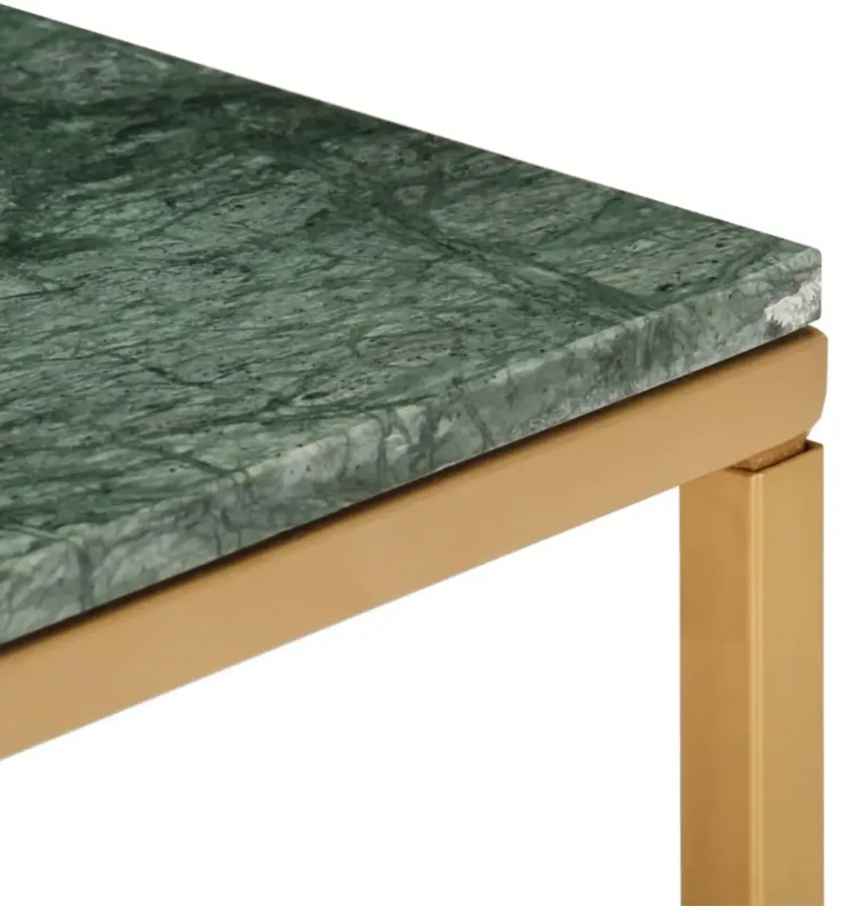 vidaXL Coffee Table Green 15.7"x15.7"x13.8" Real Stone with Marble Texture