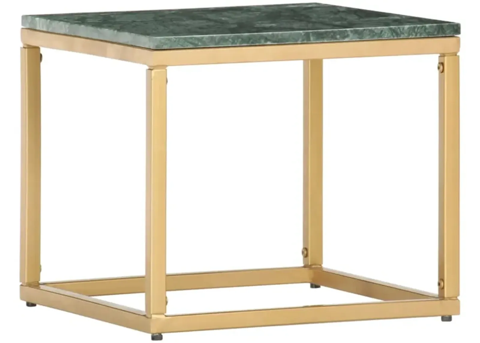 vidaXL Coffee Table Green 15.7"x15.7"x13.8" Real Stone with Marble Texture