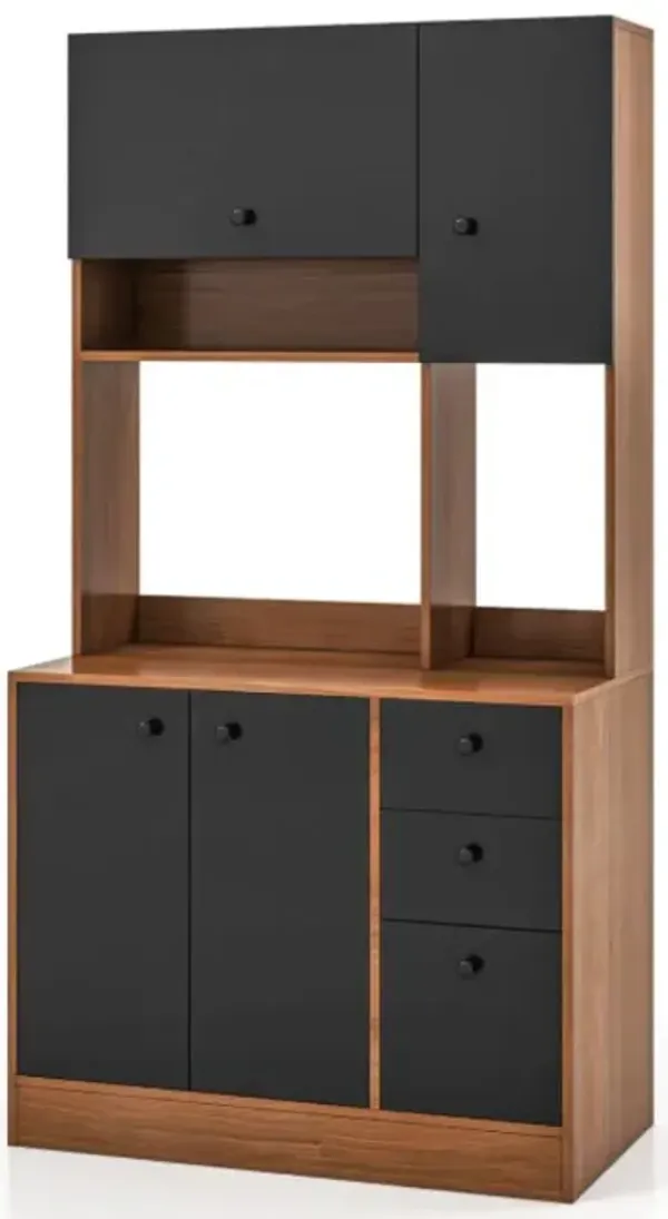 Hivvago 71 Inch Kitchen Pantry with 3 Storage Cabinet and 3 Deep Drawers