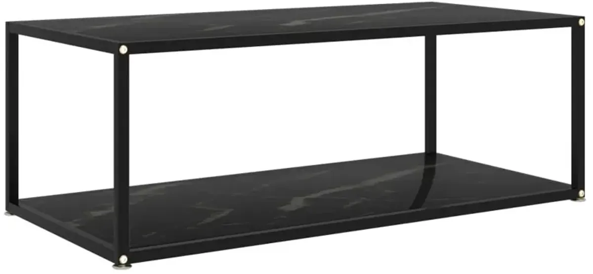vidaXL Coffee Table Black 39.4x19.7x13.8 Tempered Glass