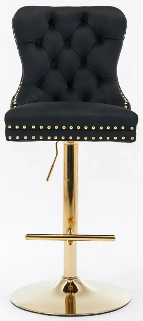 Streamdale Modern Velvet Swivel Bar Stools, Set of 2