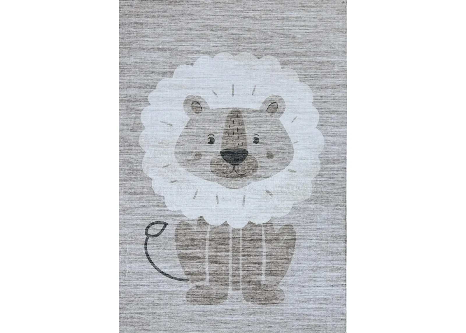 Soft Steps Playtime Lion Beige Grey Indoor Soft Area Rug