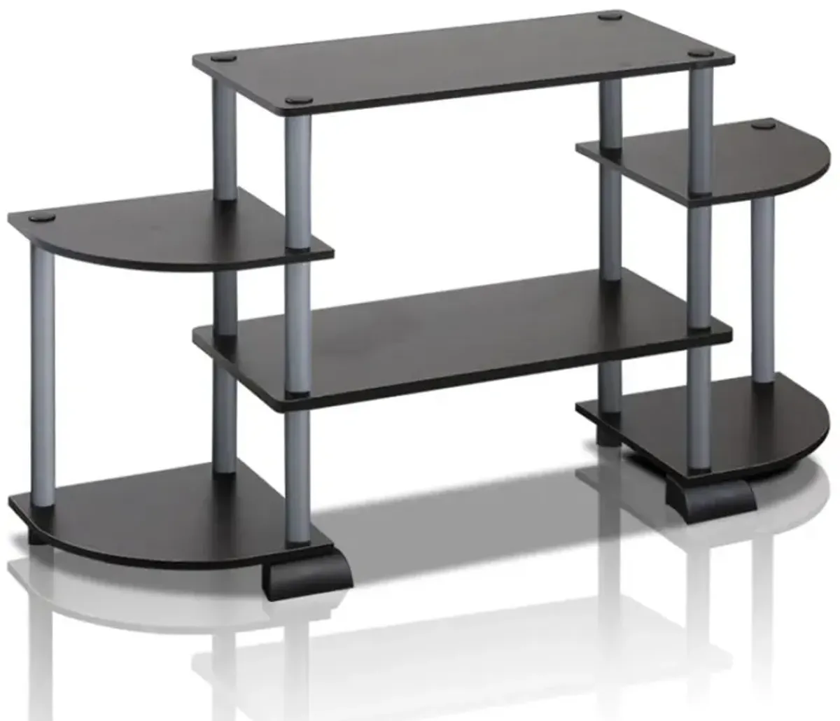 Turn-N-Tube Roundedecorner TV Entertainment Center, Black/Grey