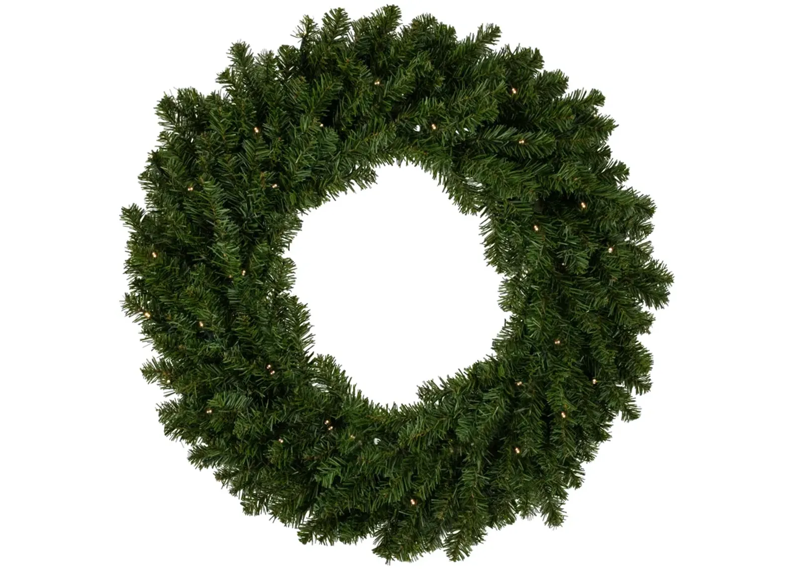 Pre-Lit Canadian Pine Artificial Christmas Wreath  30-Inch  Clear Lights