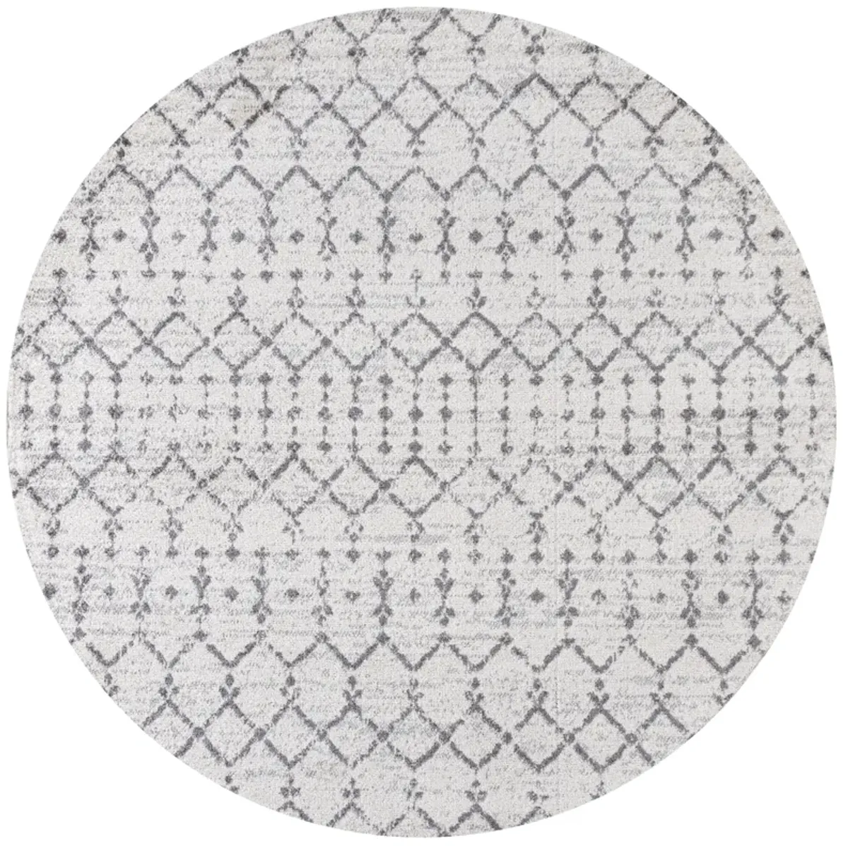 Moroccan HYPE Boho Vintage Diamond Black/Ivory 3' Round Area Rug