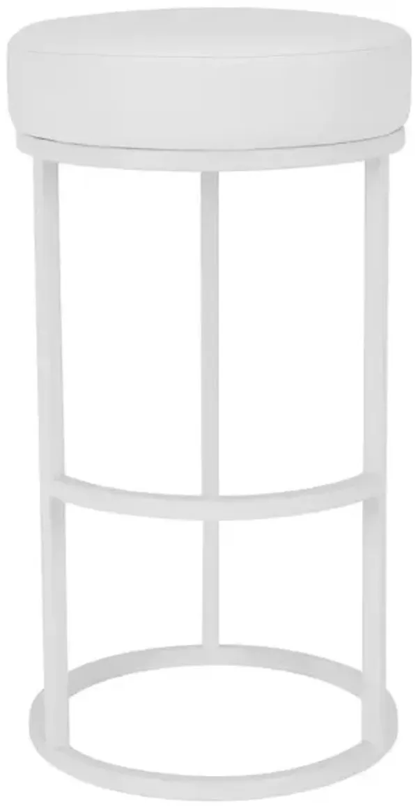 Pangea Home Stan Bar Stool Faux Leather White