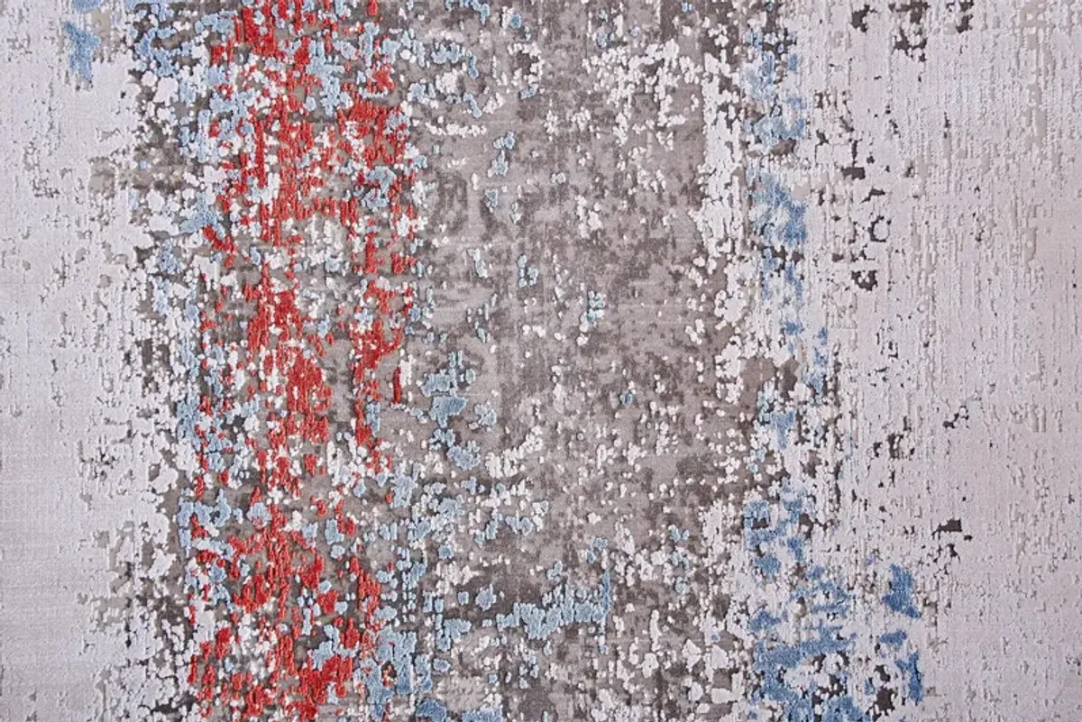 Cadiz 3902F Gray/Red/Blue 3'1" x 10' Rug