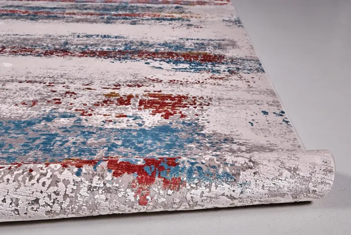 Cadiz 3902F Gray/Red/Blue 3'1" x 10' Rug