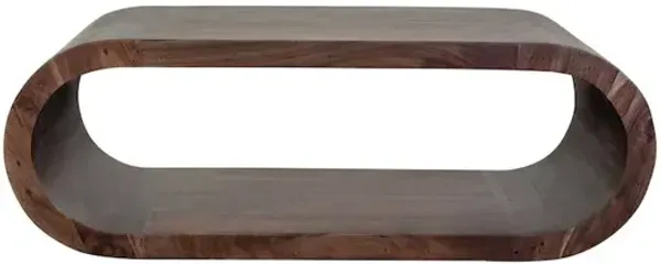 Porter Designs Ellipse Solid Acacia Wood Coffee Table, Brown