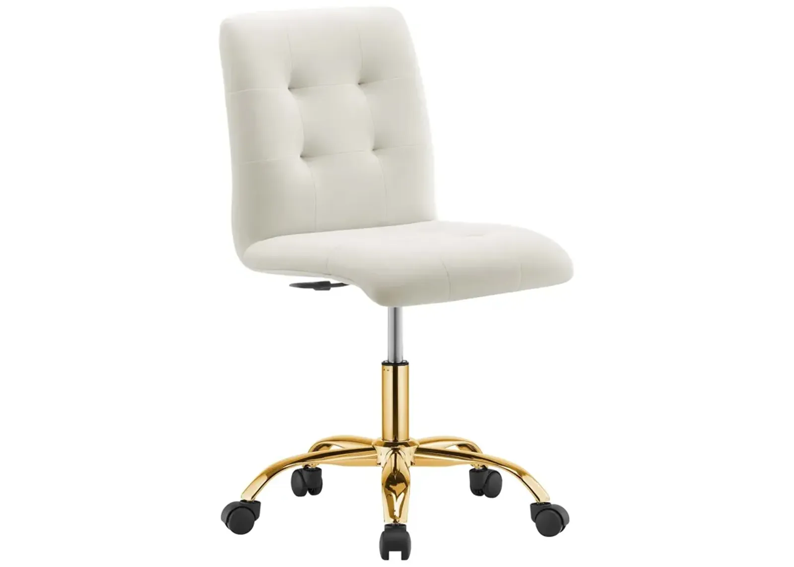 Modway Prim Home Office Desks and Chairs, Gold Ivory