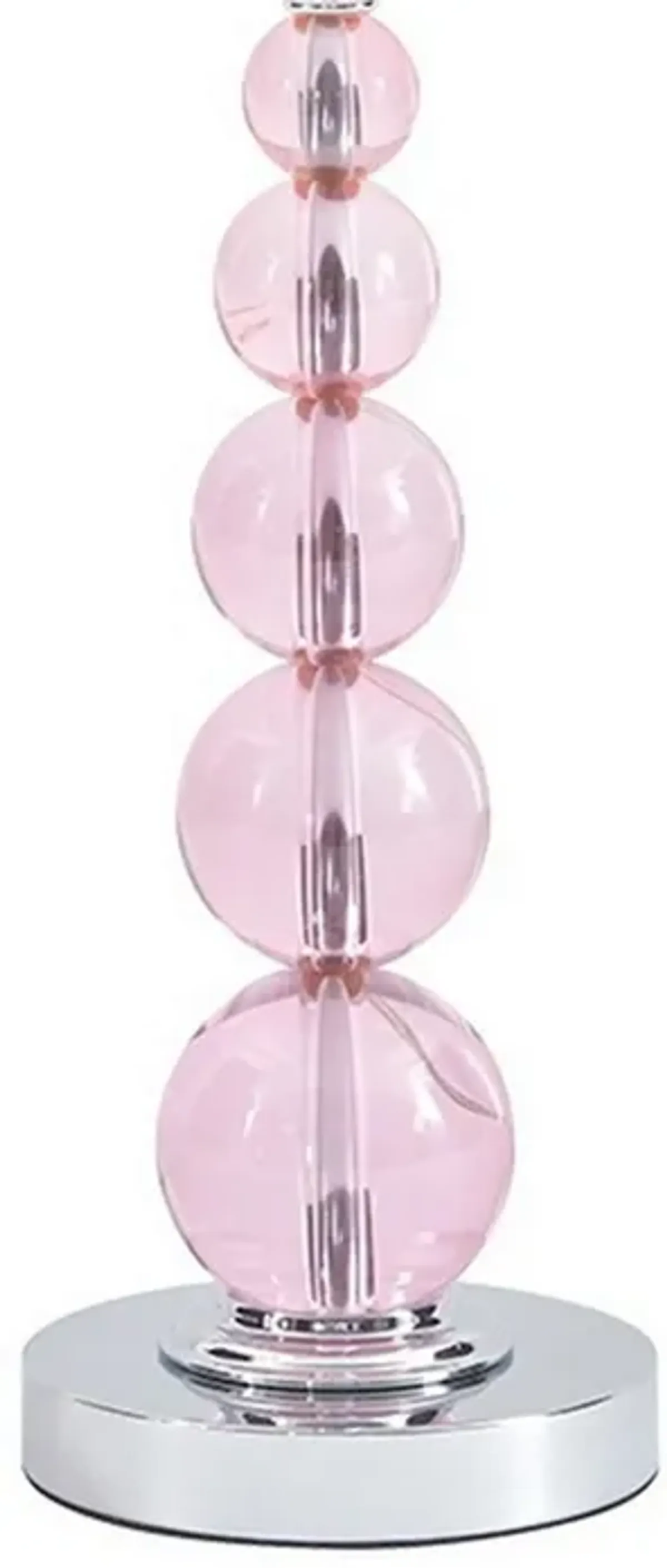 Hardback Shade Table Lamp with Crystal Accents, Pink-Benzara